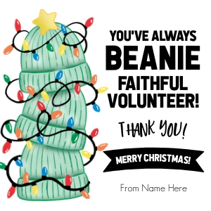 HTX017 - Beanie Faithful Service Appreciation Christmas Tag design preview