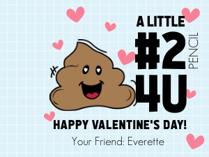 Editable & Printable Valentine Cards for Number 2 Pencils design preview