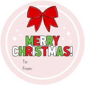 HTX024 - Merry Christmas Circle Gift Tags design preview
