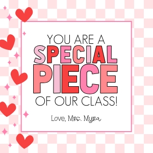 VAL033 - Special piece of our class Valentine Card design preview