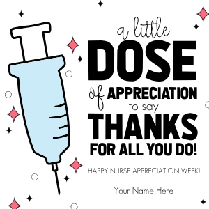 Printable Nurse Appreciation Gift Tag - Dose of Appreciation design preview