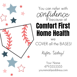 HT064 - Baseball Cover the Bases Referral Tag: Editable baseball referral tag. perfect for sport gifts.