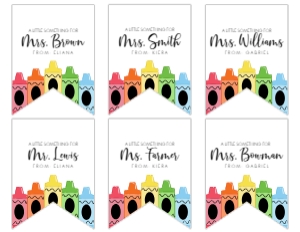 Editable Teacher Gift Tag Printable design preview