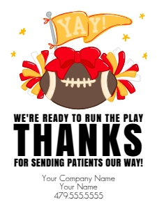 HT090 - Run the Play Football Referral Tag: Printable Football Referral Tag (Editable)