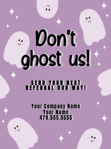 HT-HAL027 - Don't Ghost Us Referral Tag: EDITABLE Halloween Referral Gift Tag