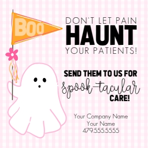 Editable Halloween Referral Gift Tag: Cute Ghost Marketing label design preview