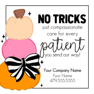 HT-HAL030 - No Trick - Compassionate Care Halloween Referral Tag: Printable Halloween Referral Tag