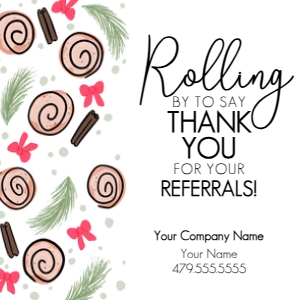 HTX075 - Christmas Cinnamon Roll Referral Tag design preview