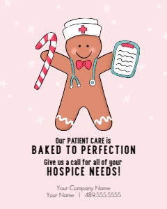 HTX076a - Gingerbread Nurse Hospice Referral Tag design preview