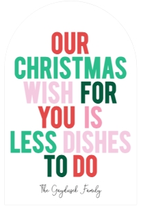 HTX081 - Less Dishes Christmas Gift Tag: HTX081 - Less Dishes Christmas Gift Tag