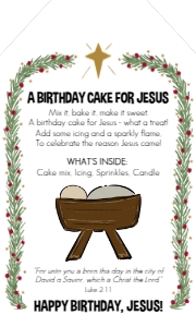 HTX001a - Happy Birthday Jesus Gift Tag: HTX001a - Happy Birthday Jesus Gift Tag