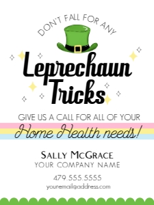 HT129 - Leprechaun Tricks Home Health Referral Tag: Leprechaun Tricks Home Health Referral Tag