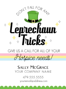 HT129a - Leprechaun Tricks Hospice Referral Tag: Leprechaun Tricks Hospice Referral Tag