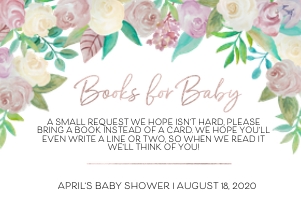 Soft Floral Sprinkles Baby Shower Books For Baby: Soft Floral Sprinkles Books For Baby Insert