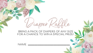 Soft Floral Sprinkles Baby Shower Diaper Raffle: Soft Floral Sprinkles Diaper Raffle