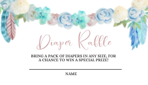 Boho Dreams Diaper Raffle Insert - Boy: Boho Dreams Diaper Raffle Boy