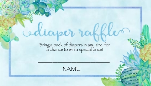 Cacti Diaper Raffle - Boy: Cacti Diaper Raffle Boy -1