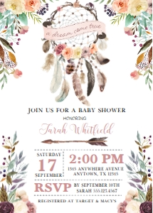Dusky Boho Baby Shower Invitation: Dusky Boho Baby Shower Invitation (Bundle)