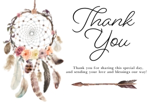 Dusky Boho Baby Shower Thank You Card: Dusky Boho Baby Shower Invitation (Bundle)