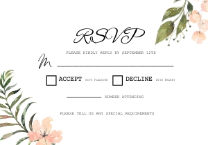 Peach Evergreen Wedding RSVP: Peach Evergreen Wedding Invitation (Bundle)