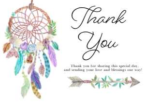 Soft Boho Baby Shower Thank You Card: Soft Boho Baby Shower Invitation (Bundle)