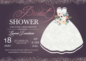 Bridal Dress Bridal Shower Invitation - 4: Bridal Dress Invitation - 4