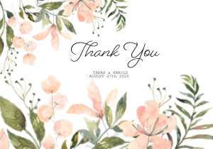 Peach Evergreen Wedding Thank You Card: Peach Evergreen Wedding Invitation (Bundle)