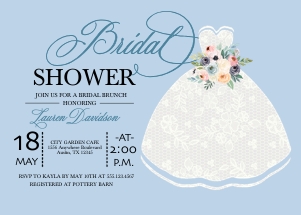 Bridal Dress Bridal Shower Invitation - 5: Bridal Dress Invitation - 5