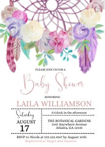 Boho Dreams Baby Shower Invitation - Girl: Boho Dreams Baby Shower Invitation - Girl