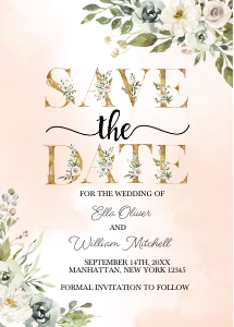Peachy Garden Save The Date: Peachy Garden Save The Date Invitation