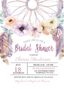 Purple Boho Bridal Shower Invitation: Purple Boho Bridal Shower Invitation