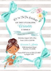 Ballerina Birthday Invitation -3: Ballerina Birthday Invitation - 3