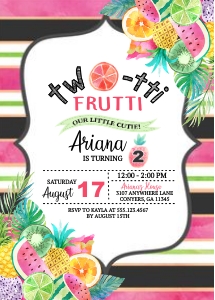 Twotti Frutti Birthday Invitation - 2: Twotti Frutti Invitation - 2