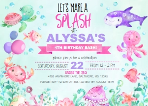 Splash Birthday Invitation -2 (Bundle) design preview