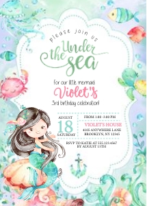 Under The Sea Birthday Invitation -3: Under The Sea Birthday Invitation -3