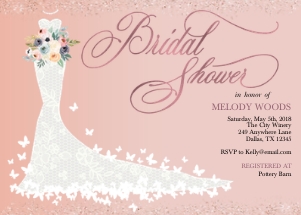 Bridal Dress Bridal Shower Invitation - 6: Bridal Dress Invitation - 6