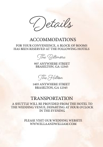 Peachy Garden Details Insert: Peachy Garden Wedding Invitation (Bundle)