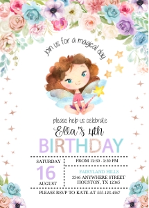 Fairy Birthday Invitation -2: Fairy Birthday Invitation -2