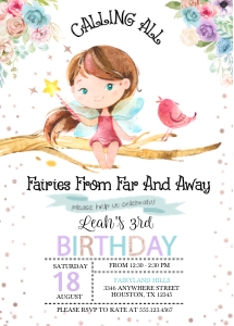 Fairy Birthday Invitation -4: Fairy Birthday Invitation -4