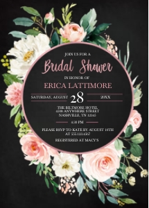 Peachy Floral Bridal Invitation -3 (Dark): Peachy Floral Bridal Invitation -3 (Dark)