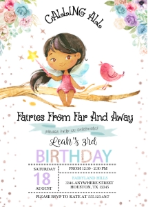 Fairy Birthday Invitation -3: Fairy Birthday Invitation -3