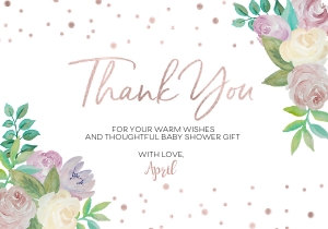 Soft Floral Sprinkles Baby Shower Thank You: Soft Floral Sprinkles Baby Shower Invitation (Bundle)