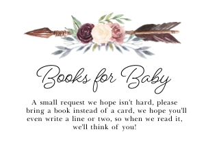 Dusky Boho Baby Shower Books For Baby Insert: Dusky Boho Books For Baby
