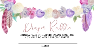 Boho Dreams Diaper Raffle Insert - Girl: Boho Dreams Diaper Raffle Girl