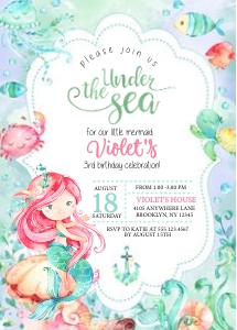 Under The Sea Birthday Invitation -2: Under The Sea Birthday Invitation -2