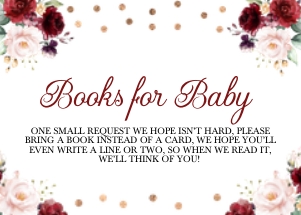 Burgundy Floral Umbrella Books For Baby Insert: Burgundy Floral Books For Baby