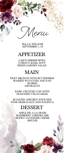 Burgundy Floral Menu: Burgundy Floral Menu