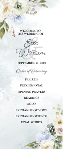 Peachy Garden Program (Front & Back) Dark: Peachy Garden Wedding Program (Dark)