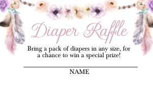 Purple Boho Diaper Raffle Insert: Purple Boho Diaper Raffle