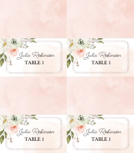 Peachy Garden Place Card (Folded): Peachy Garden Place Card